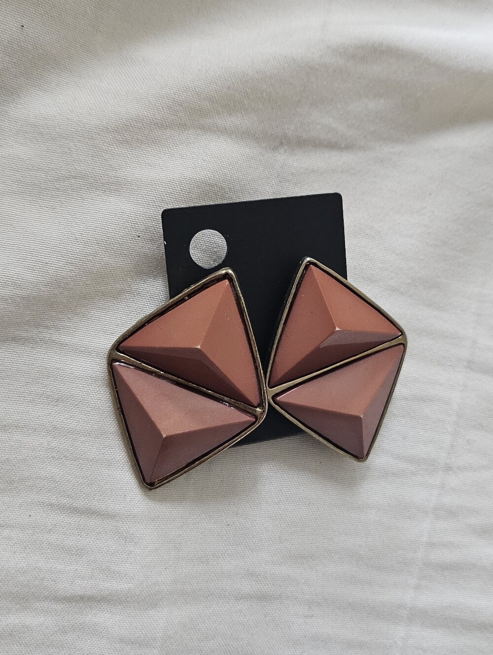 Lilidia Japan Gyaru Geometric Rust Terracotta And Gold Earrings